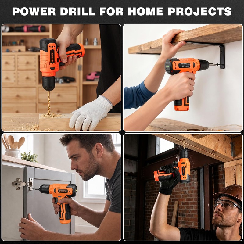157-Piece Tool Set, 8V Cordless Drill Set, Hand Tool Kit