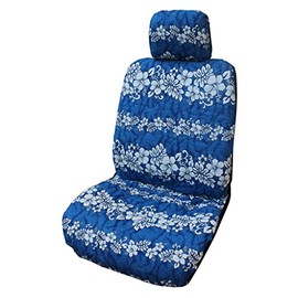Winnie Fashion Set of 2 - Side Airbag Optional; Hibiscus Wave Separate Headrests Car Seat Covers