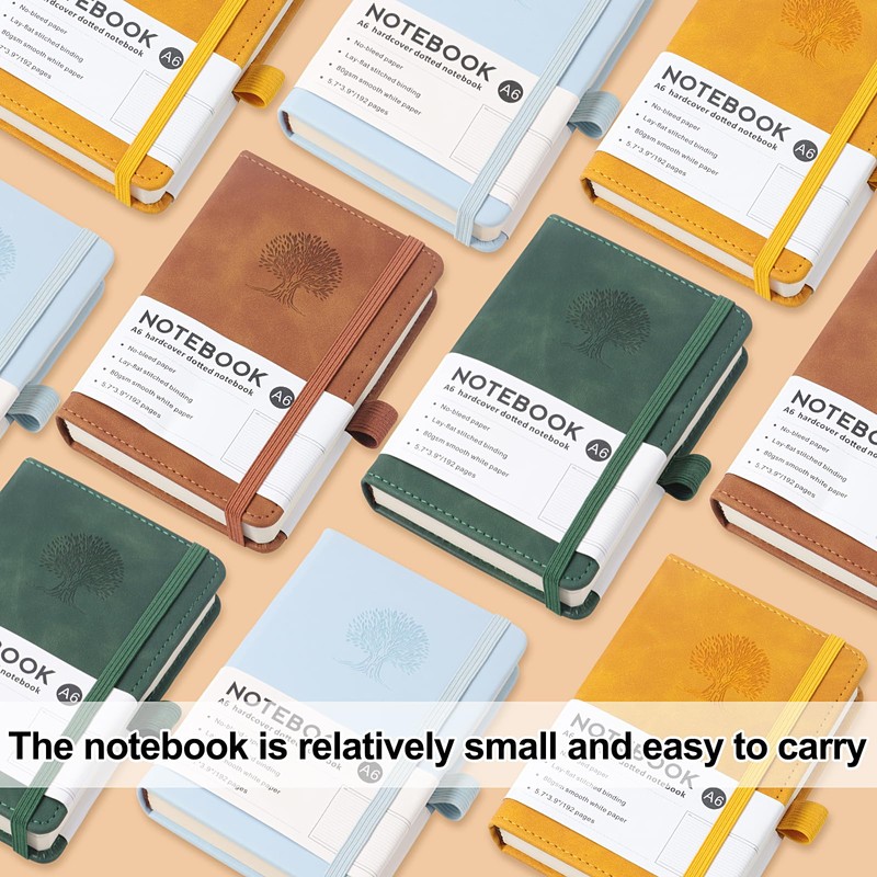 TECDW A6 Notebook, 192 Pages Lined Diary Notebook, 80gsm Thick