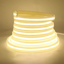 KISUFU 220 V COB LED Strip 2 m, 360 LEDs/m FCOB LED Strip CRI≥91, Waterproof, Super Bright, Flexible COB LED Strip Light Strip with High Density for DIY Festival Decoration at Home, Bedroom