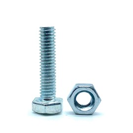 DOJA Barcelona | M6 Bolt and Nut | 40 Hexagonal Head Screws with 40 Hexagonal Nuts | M6 x 60 mm | Galvanised Steel | Bolts and Nuts for Service Screws, Hexagonal Head Metal Screws