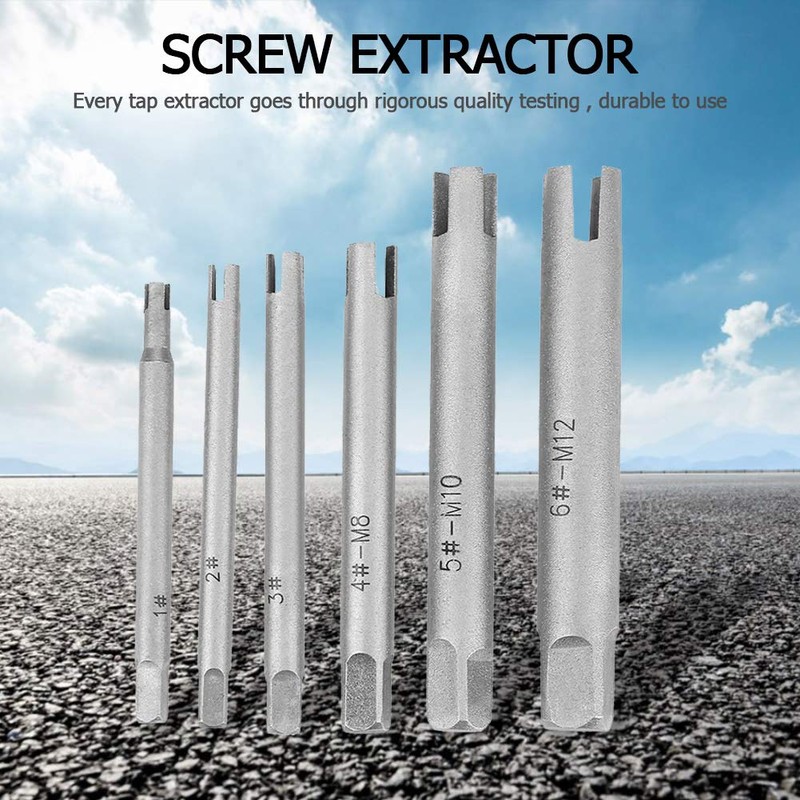 Gonnely Tap Extractor, 6 Pieces High-Speed Steel Screw Extractor, Stripped