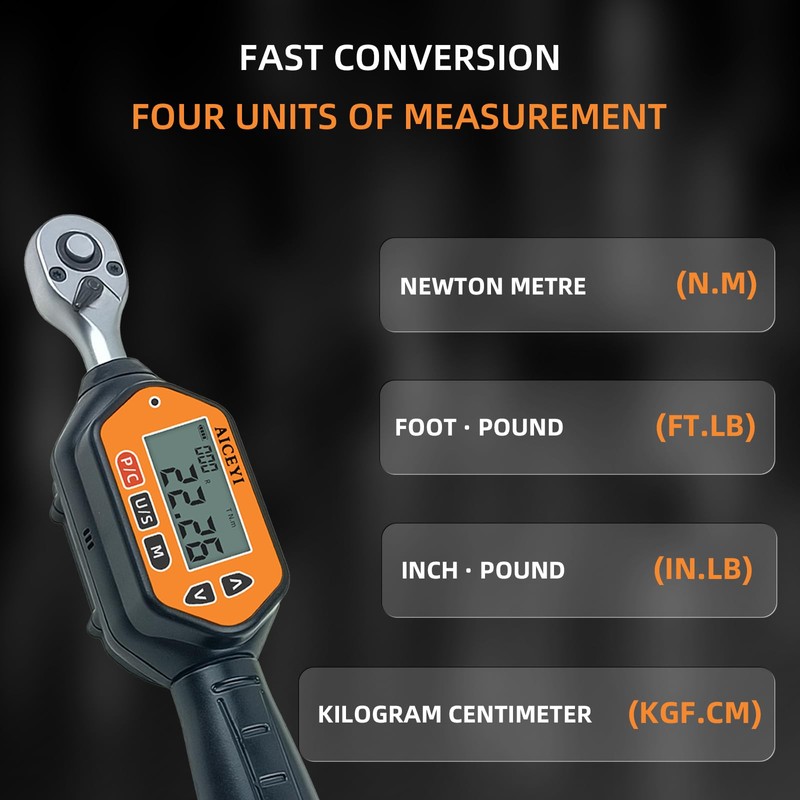 AICEYI 1/4-Inch Drive Digital Torque Wrench,22.12 Ft.l bs/0.9-30Nm, Adjustable Electronic