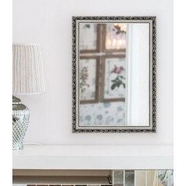 HAA Framed Rectangle Bathroom Mirrors for Wall,Wall Mounted Mirror Vertical or Horizontal Hanging for Living Room,Bedroom (32''x24''Silver), 10060