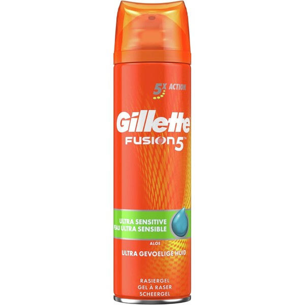 Gillette Fusion5 Ultra Sensitive Shaving Gel for Men Pack of