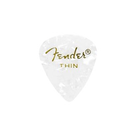 Fender 351 Shape Premium Picks - White Moto - Thin - 12 Count Pack