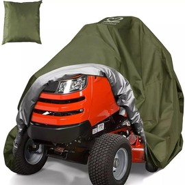 KANCOKIT Riding Lawn Mower Cover, Heavy Duty 600D Oxford Outdoor Tractor Cover Waterproof UV Protection Lawn Mower Cover Fit Decks up to 54" with Elastic Cord & Storage Bag (Green)