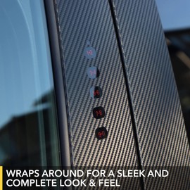 TWRAPS Pillars B & C Wrap for Ford Mustang Mach-e Door Handle, Protective Film Body Wrap Keypad, Armor Shield Coating, Scratch Resistant Mach e Accessories (Carbon Fiber)