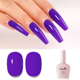Imtiti Purple Gel Nail Polish, Dark Purple Gel Polish High Gloss Soak Off UV LED Nail Gel Polish Autumn Winter Gel Polish Nail Art Manicure Salon DIY Design Gel Nail Kit 10ML