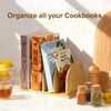 Deefielly Cookbook Organizer, Wooden Countertop Bookshelf, Space-Saving Recipe Book Storage