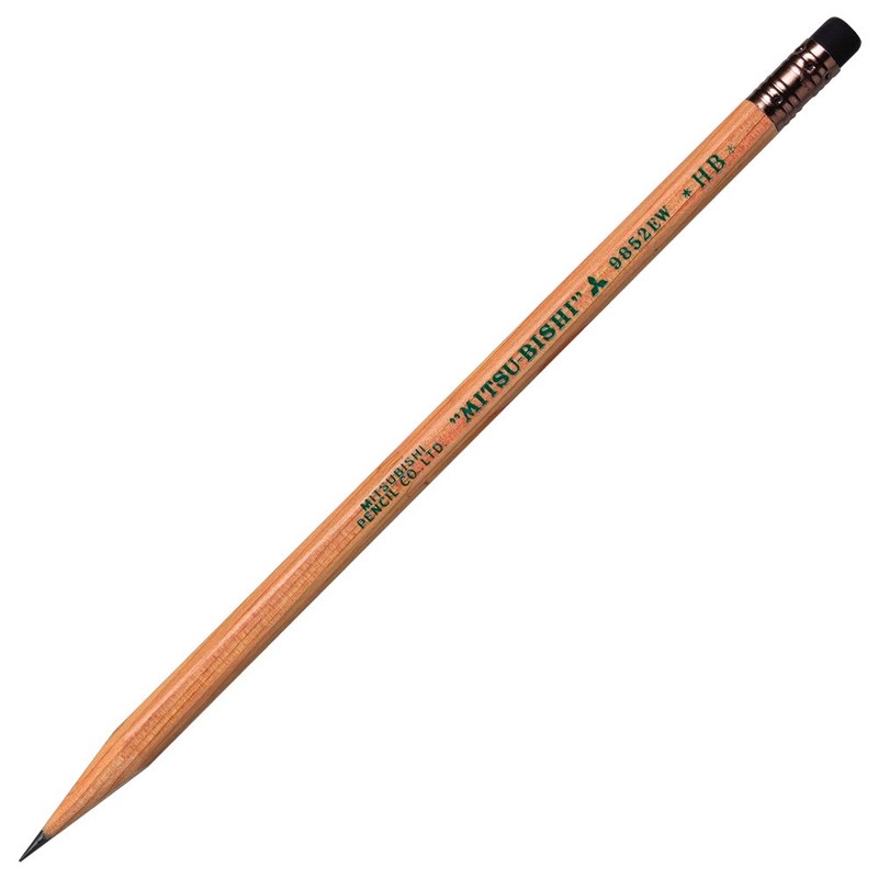Mitsubishi Pencil K9852EWHB Recycled Pencil with Eraser 9852EW HB, 1