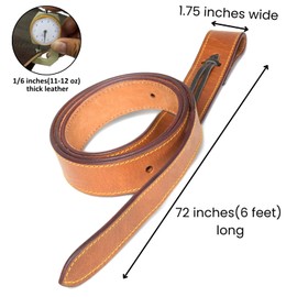 Leatherow Latigo Leather Saddle Cinch Tie Strap - Western Saddle Strap - Leather Saddle Cinch (Tan, 72 Inch)