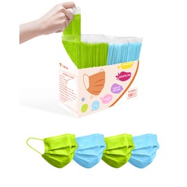TeNice Face Masks Disposable 100 Pack, 4 Ply ASTM Level 3 Medical Grade, FSA/HSA Eligible, Breathable for Adult Outdoor Protection, Individually Wrapped for Home, School & Office, Tropical Lagoon