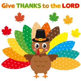 Turkey Bulletin Board Decorations Religious Thanksgiving Turkey Cutouts Set Fall Autumn Christian Faith Classroom Decor Sunday School Activity Supplies