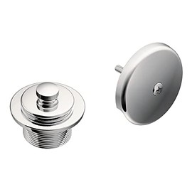 Moen Chrome Push-N-Lock Metal Tub and Shower Drain Kit and Overflow Cover with 1-1/2 Inch Threads, T90331