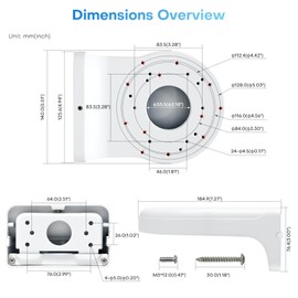 HITOSINO Waterproof All Metal Aluminum SECC Wall Mount Bracket for HITOSINO Hikvson DH Turret Eyeball IP PoE Camera PFB168W