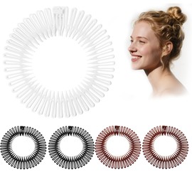 JRYXDS Fully Circular Stretch 5 Pieces Comb Flexible Plastic Hair Comb Circle Hair Band Holder Headband Hair Comb