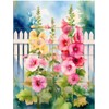Tile Mural Hollyhock Flowers Pattern A984 Kitchen Bathroom Shower Wall