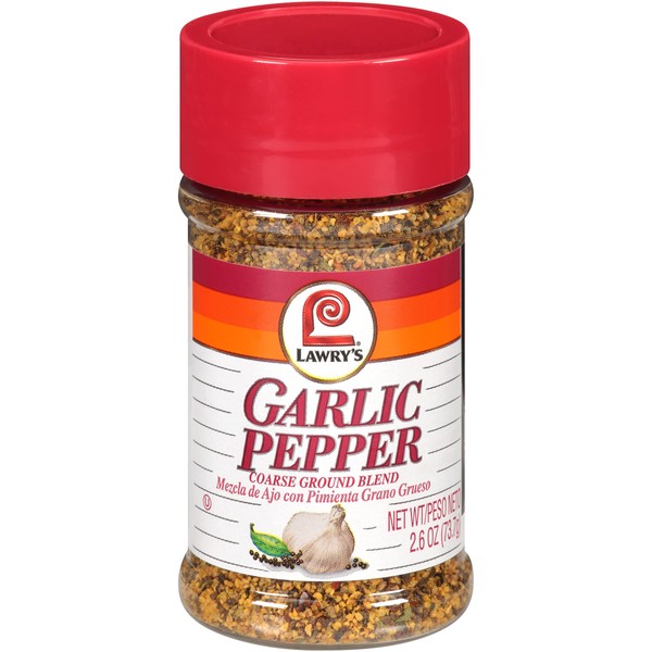 Lawry's Garlic Pepper Coarse Ground Blend, 2.6 oz (Pack of 12)