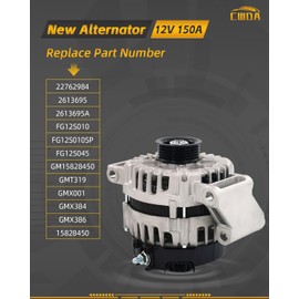 New Alternator Compatible With 2008-2010 Chevy Cobalt 2.2L 2.4L, 2008-2012 Malibu 2.4L, 2008-2010 Pontiac G5 2.2L 2.4L, 2008-2010 Saturn Aura Sky Vue 2.4L,15828450,22762984,AVA0078,12856