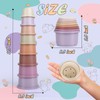 SKYWHALE 8PCS Stacking Cups for Rabbits, Stackable Bunny Toys, Natural