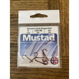 Mustad aberdeen hook ringed red size 8-Brand New-SHIPS N 24 HOURS