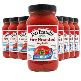 Dei Fratelli Fire Roasted Vegetable Pasta Sauce (24 oz. jars; 8 pack) - No Water Added - Never from Tomato Paste - 5th Generation Recipe