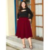 Moon Wood Women's Plus Size Midi Skirt High Elastic Waist