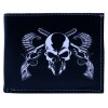 Honeywingz Two Revolver Guns Skull Head Leather Bi-Fold Bifold Wallet