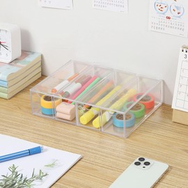 Caja de Almacenamiento de Cajones para Gafas Soporte de Acrílico Transparente para Gafas de Sol y Maquillaje a Prueba de Polvo y Resistente a los Arañazos