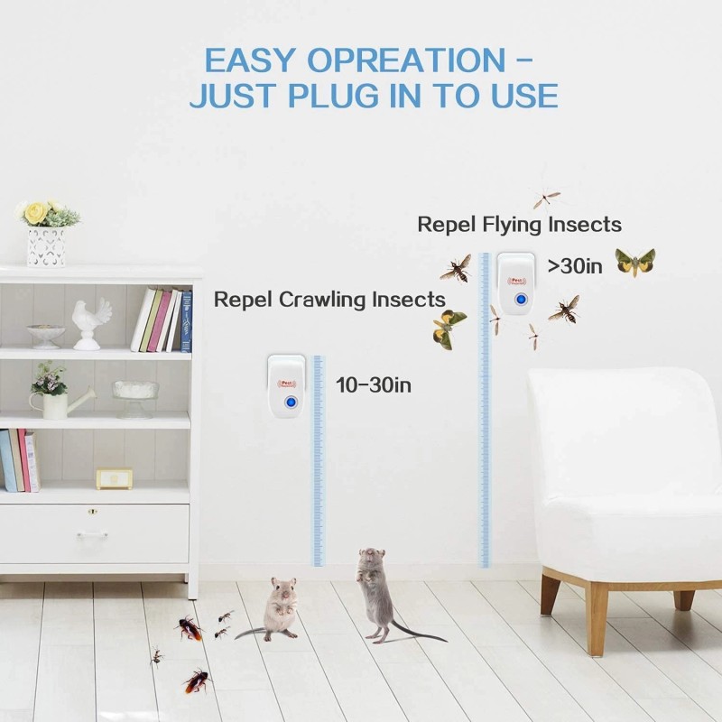 Ultrasonic Plug in Pest Repellent Control Flea Insects Mosquitoes Rats
