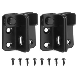 sourcing map 2Pcs Flip Gate Latches, 45mm Stainless Steel Slide Bolt Latch Door Lock Catch with Padlock Hole for Barn Cabinet Pet Cage Wood Fence Garage Window (Left Open, Black)