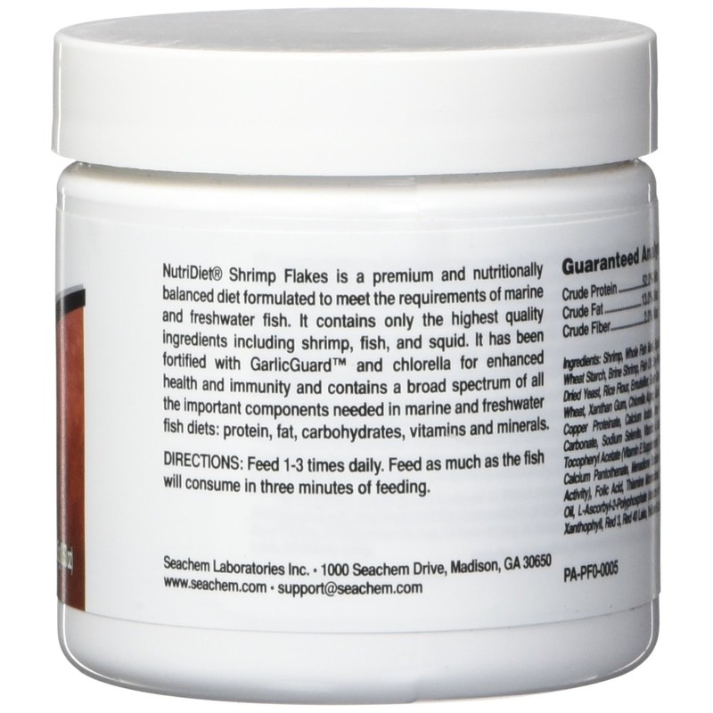 Seachem NutriDiet Shrimp Flakes - 15g/.5oz with probiotics