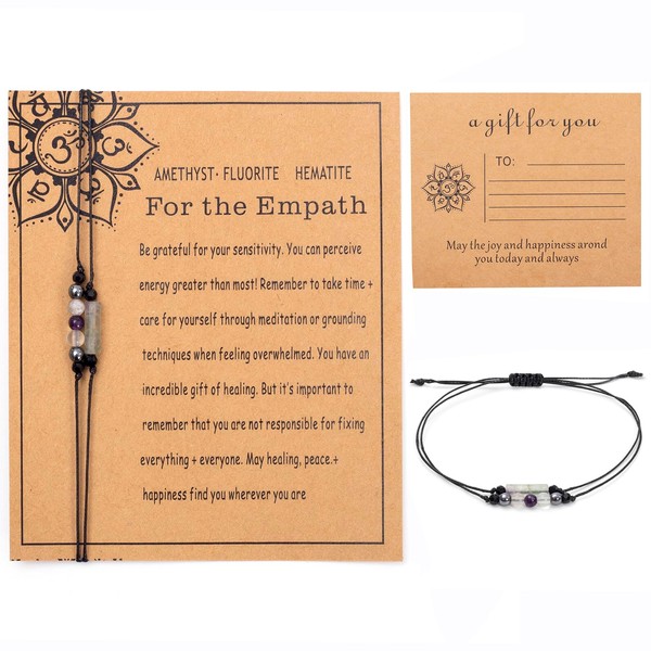 MTJAHPS Protection Bracelet, energy protection, empath protection black obsidian Crystals and Healing Stones Bracelet for Women Luck Bracelet Anxiety and Stress Bracelet Reiki Gift (For the Empath)