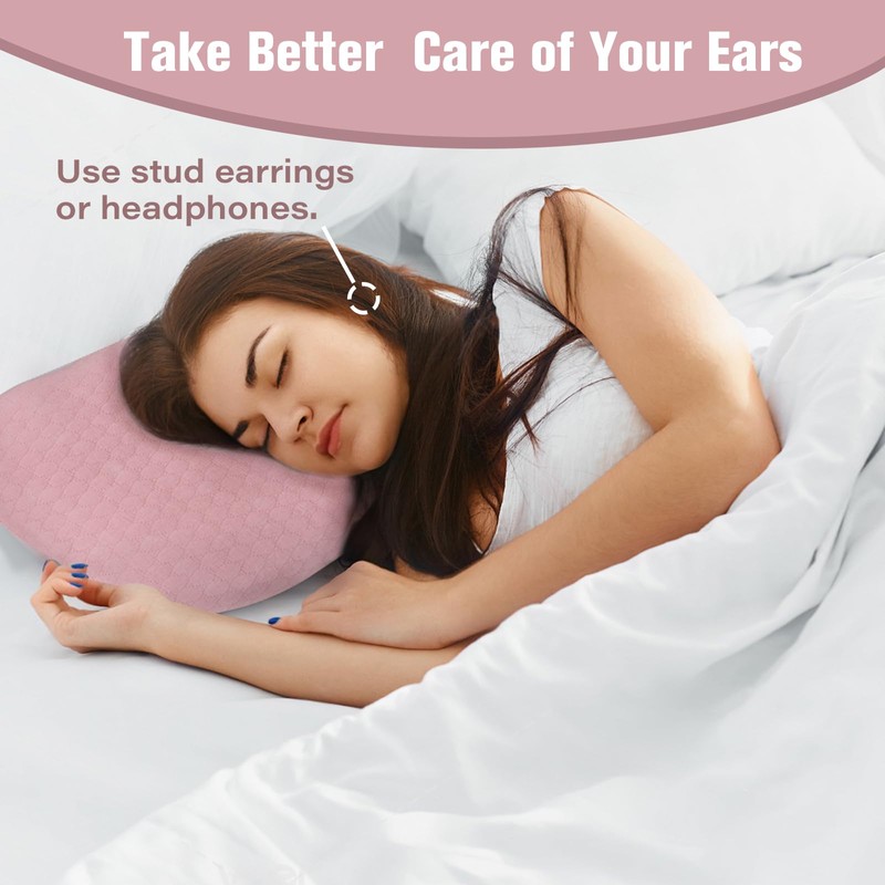 RoamReady Ear Piercing Pillow for Side Sleepers, Ear Pillows with
