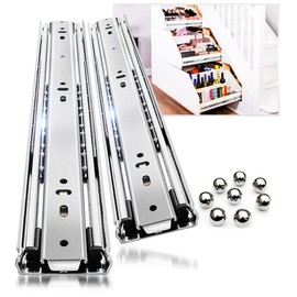 YENUO Heavy Duty Drawer Slides Full Extension Side Mount 12 14 16 18 20 22 24 26 28 30 32 34 36 40 Inch Metal Rails Track Guide Glides Runners 100 Lbs 1 Pair (Without Lock, 30 inch)