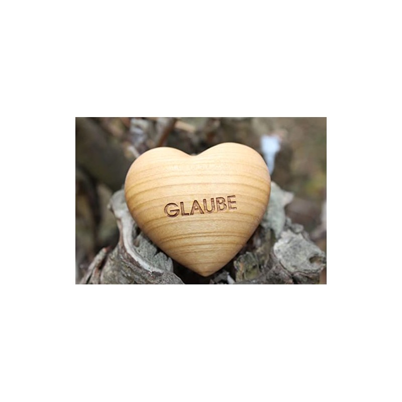 Thankgoods Wooden Heart Worry Stone Engraved with Faith Unique Fruit