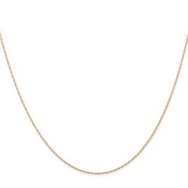 IceCarats 14K Solid Yellow Gold 0.5mm Cable Rope Chain Twisted Link Necklace 16 inch