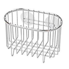 Pearl Metal HB-3293 Kitchen Sink Corner Basket, Stainless Steel, Suction Cup Type, Silver, 7.1 x 4.3 x 4.7 inches (18 x 11 x 12 cm)