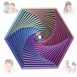 Ainiv Fractal Fidget Hexagon Toy, 3D Printing Hexagon Spiral Fidget Toys, Stress Relief Hexagon Geometric Sensory Toy for Autism Anxiety, Pocket Size Desk Toys for Kids Adults, 11cm