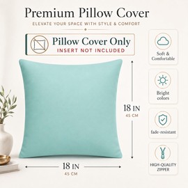 6-Pack Ocean Coastal Throw Pillow Covers 18x18 - Soft Gradient Blue & Grey Decor for Home Refresh, Serene Modern Cushion Cases for Sofa Couch Bedroom, Faux Flannel (Covers Only)