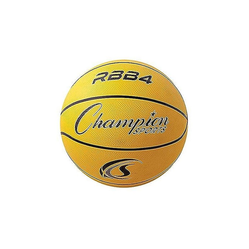 Champion Sport Pro Baloncesto de Goma, Amarillo, Size 6/28.5" Diameter