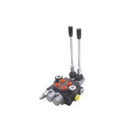 netuera Hydraulic Valve 2 Spool Double Acting Hydraulic Valve 11 GPM Hydraulic Directional Control Valve 3625 PSI SAE Ports for Tractors Loaders, Gray, 8.7x7.1x3.6