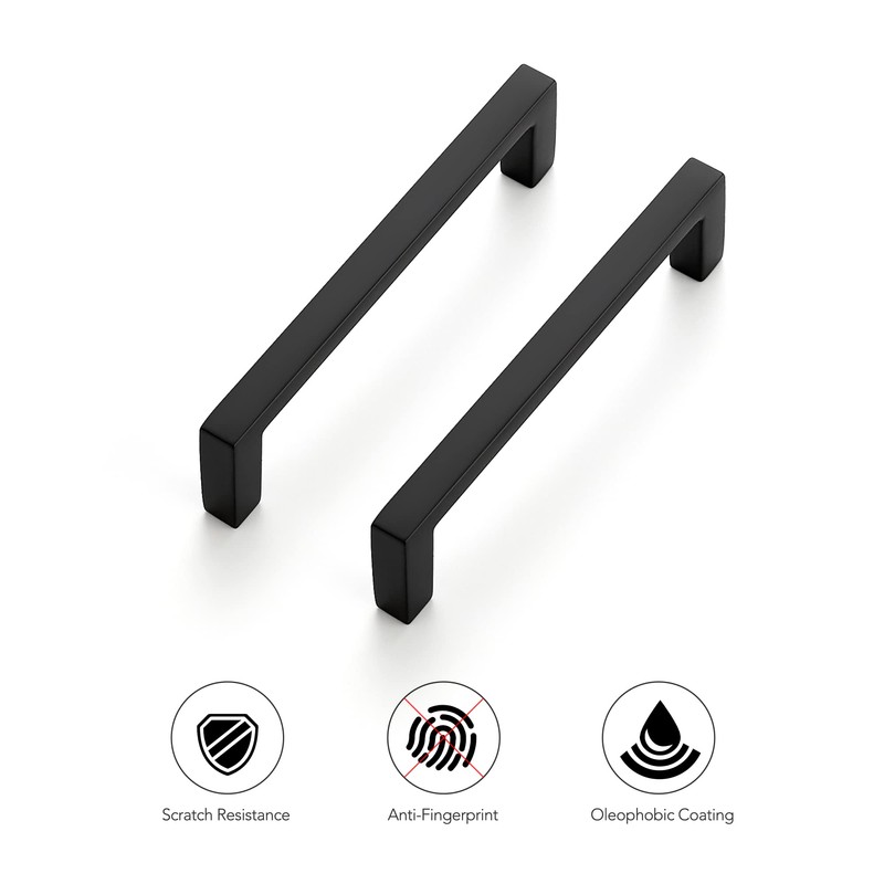Ravinte 15 Pack Matte Black Cabinet Pulls Slim Kitchen Cabinet
