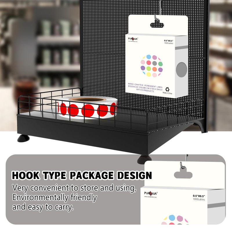 PARLAIM 1000 Pack 0.5 inch Diameter Round Dot Stickers, Red