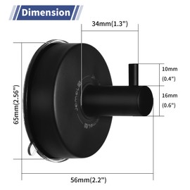 JOMOLA Suction Cup Shower Hooks for Hanging Towel Suction Hook for Inside Shower Stainless Steel Coat Hooks Wall Mounted Kitchen Utensil Stainless Steel, Matte Black, 2PCS