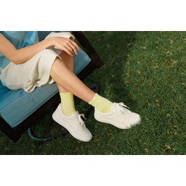 Kizik Slip On Sneakers: Prague 2 - Court Style, 4-Way Stretch Canvas with Suede Details, Casual Shoes for Women, Hands Free Convenience - Bright White W13