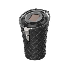 Seikou Sangyo (EXEA) ED-214 Car Accessories Ashtray Solar Quilt Ash Black, Drink Holder Type, LED Included, Easy to Dispose of Ashes