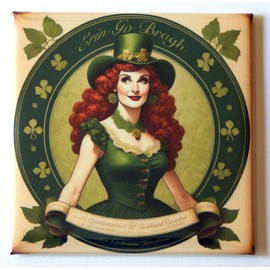 St. Patrick's Day Woman Fridge Magnet (Style T) (2.5 x 2.5 inches)