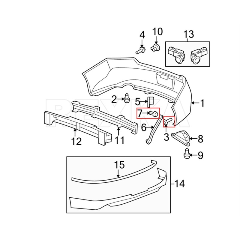 Rexka 20 Sets 5mm Fender Liner Bumper Cover Splash Shield